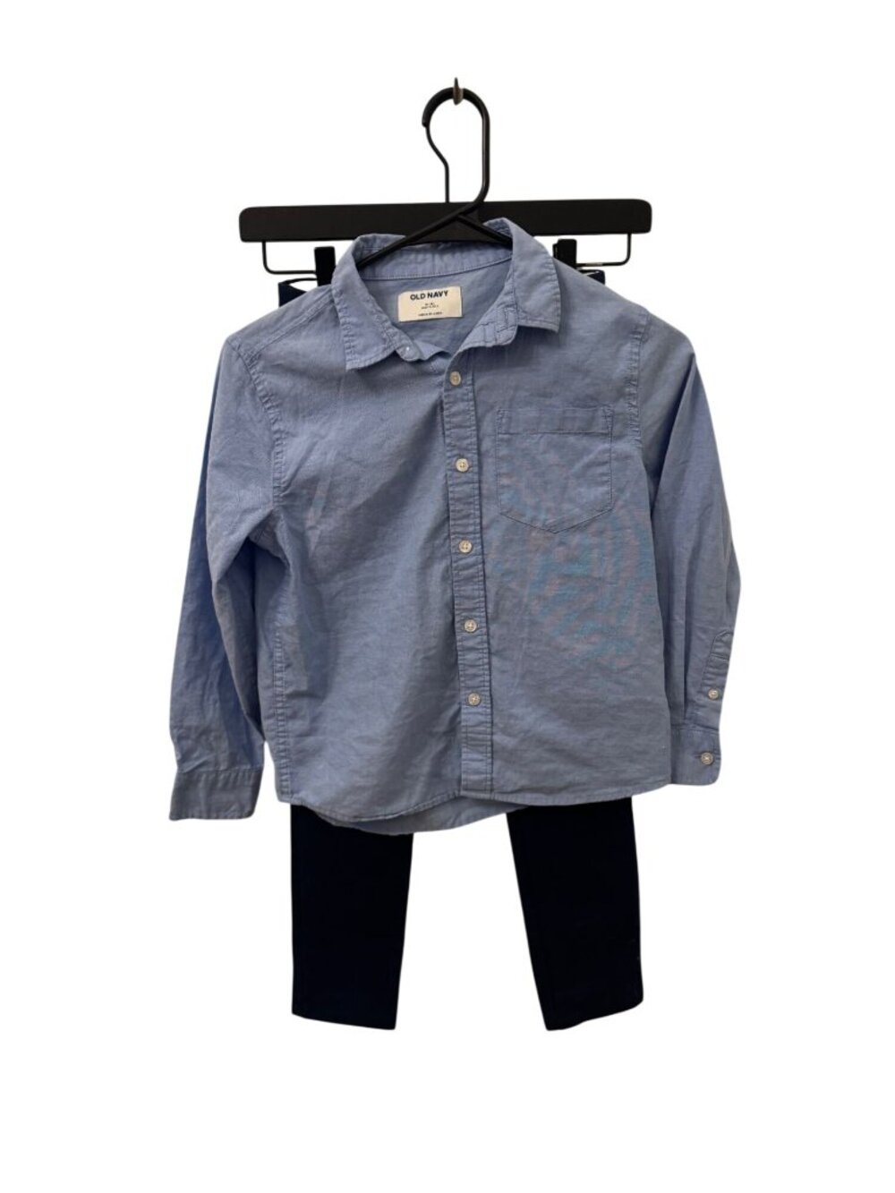 Old Navy boy's dress set-blue button down top and navy pants both size 8